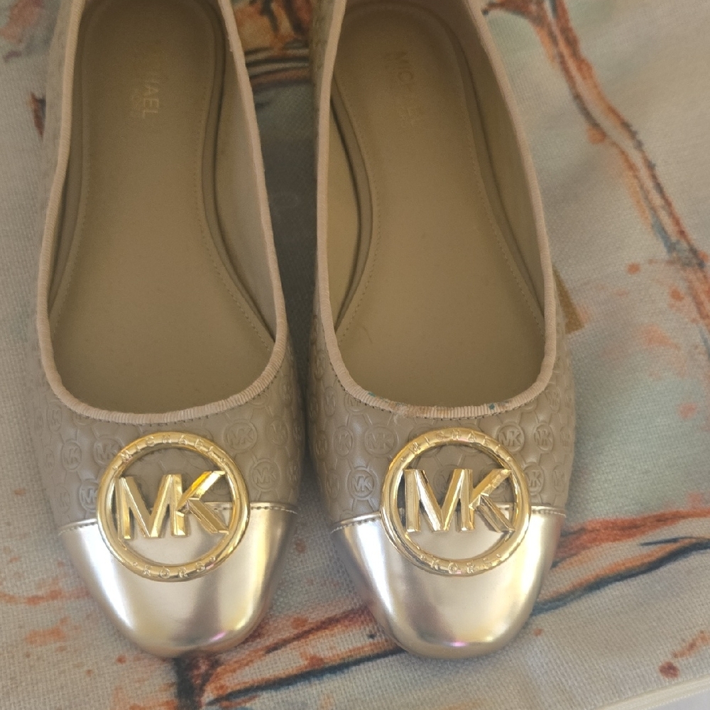 Michael Kors Gold and Silver Flats
